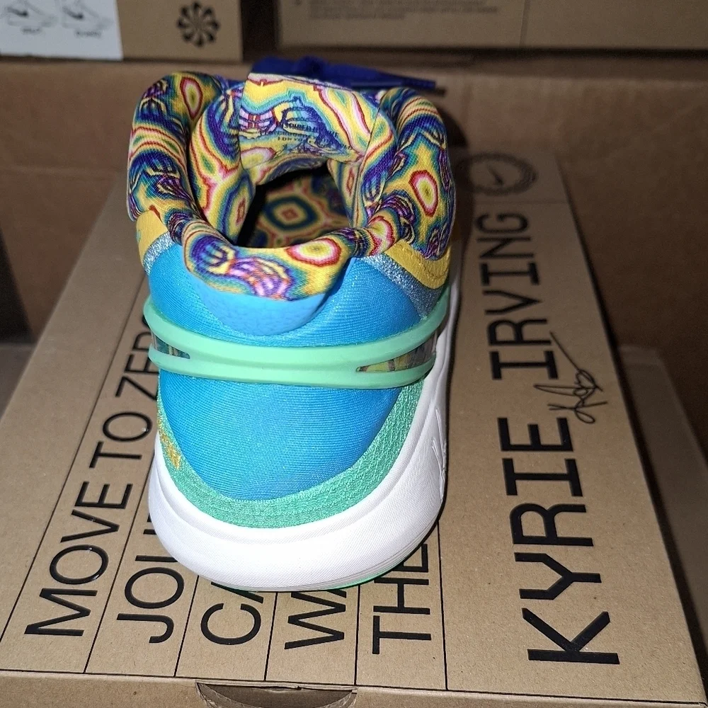 Nike Kyrie 8 GO SE (GS) Baltic Blue/ Multi-Color new with the box with no flaws.